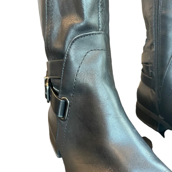 Gianni Bini Womens Kassander Leather Studded Block Heel Riding Boot Buckle Sz 6 - Picture 14 of 16